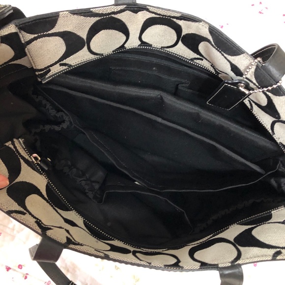 Coach Signature XL Baby Diaper Tote Bag Black EUC